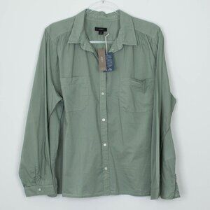 NWT J. Crew Womens Garment Dyed Cotton Poplin Utility Shirt Size 18‎ Long Sleeve